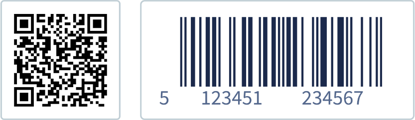 Diferença na aparência entre os dois tipos: QR Code e código de barras tradicional
